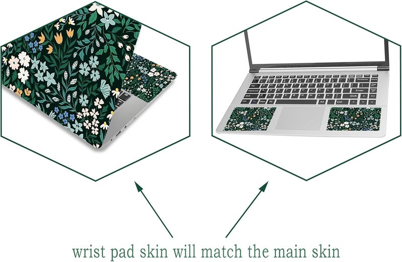 ARTSO Laptop Skin Sticker Cover Decal, 12 13 13.3 14 15 15.4 15.6 inch Laptop Notebook Vinyl Skin Sticker Cover Art Protector, Green Flower Plants - Image 5